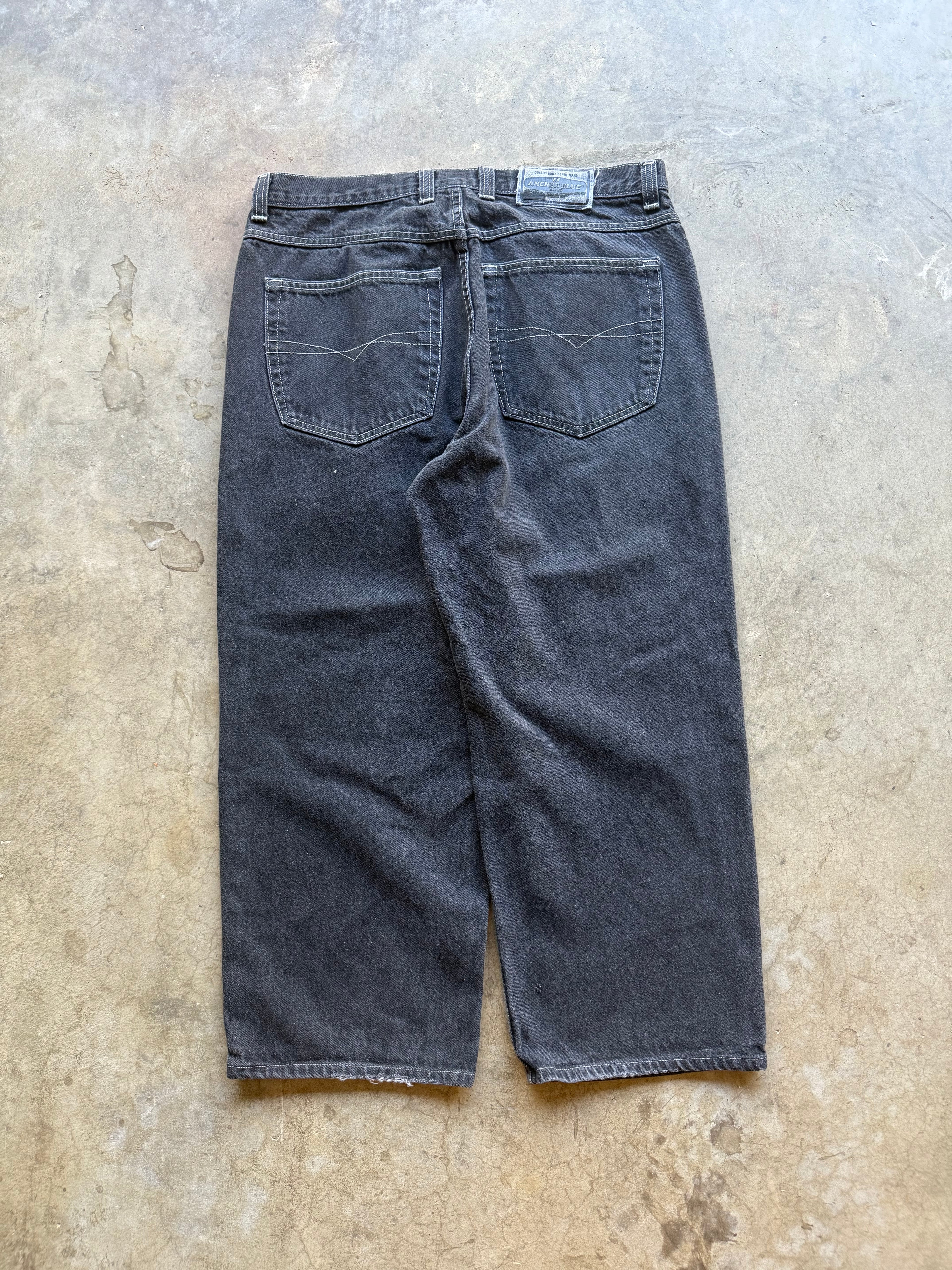 Black Baggy Anchor Blue Jeans