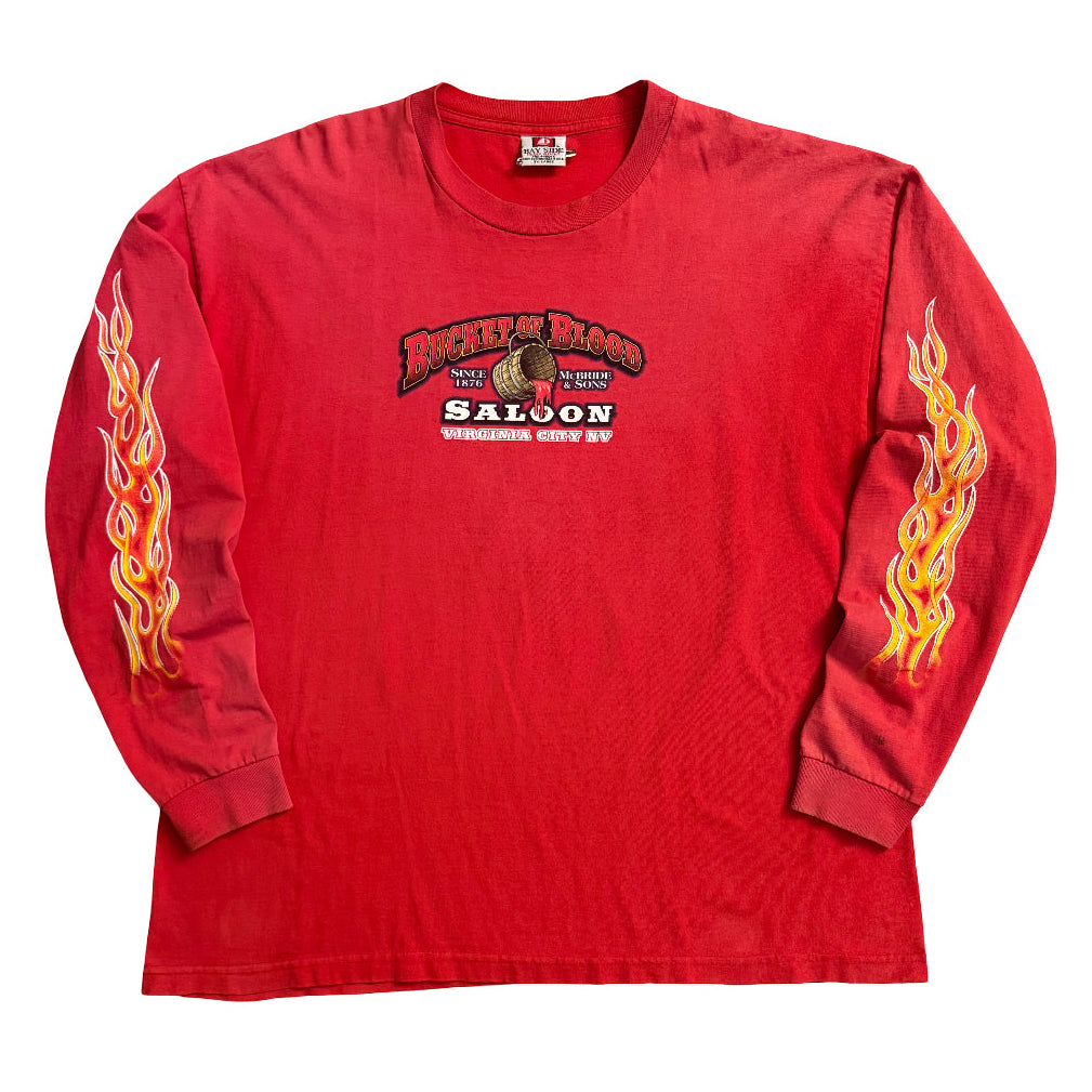 “Bucket Of Blood Saloon” Flame Long Sleeve