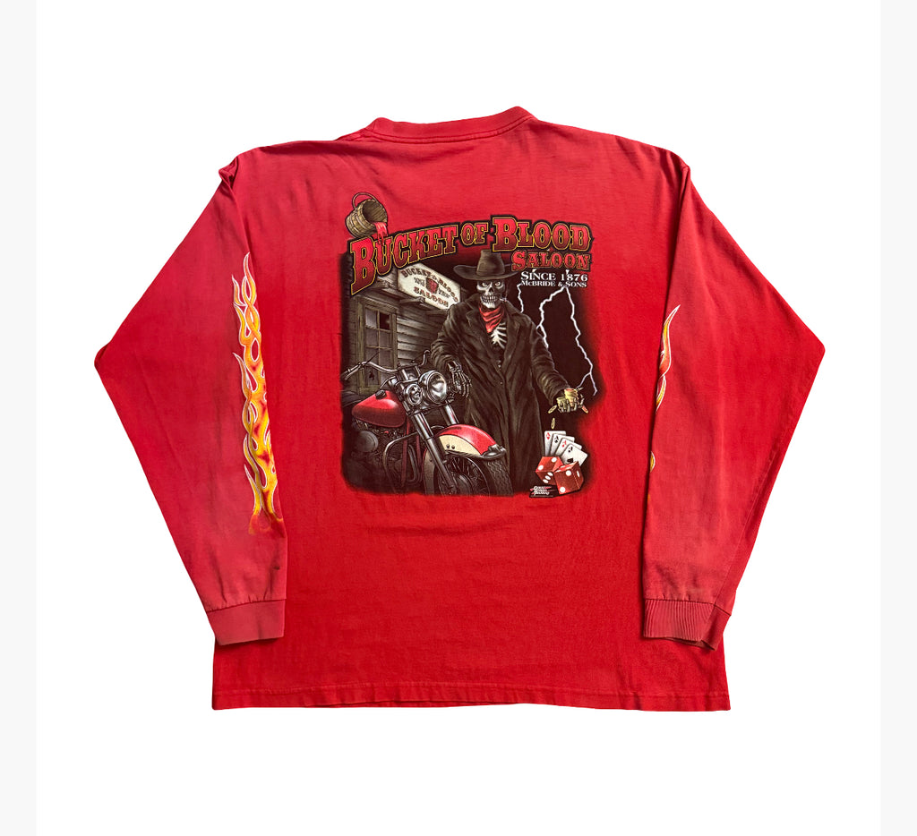 “Bucket Of Blood Saloon” Flame Long Sleeve