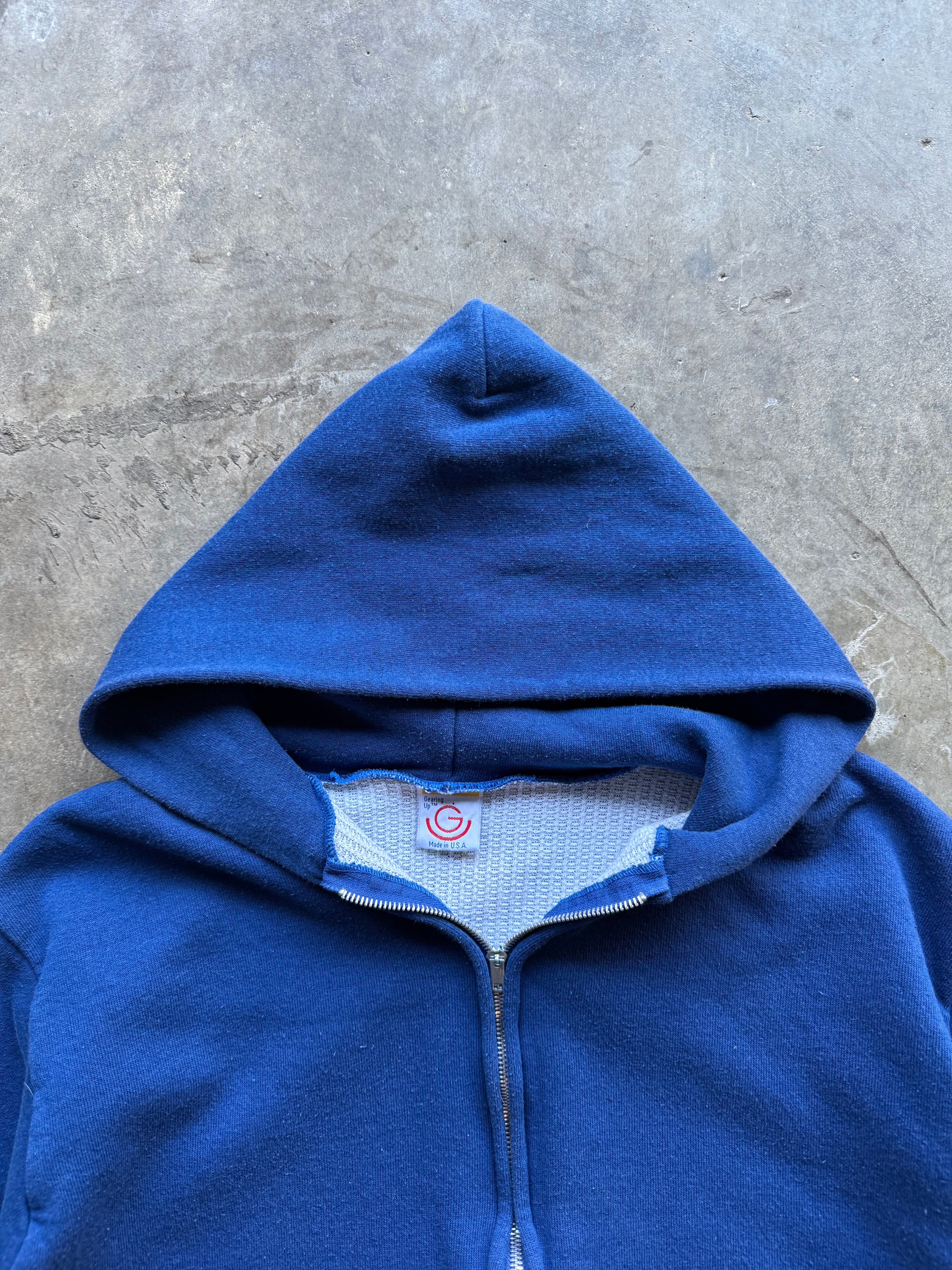 Blue Thermal-Lined Zip-Up Hoodie