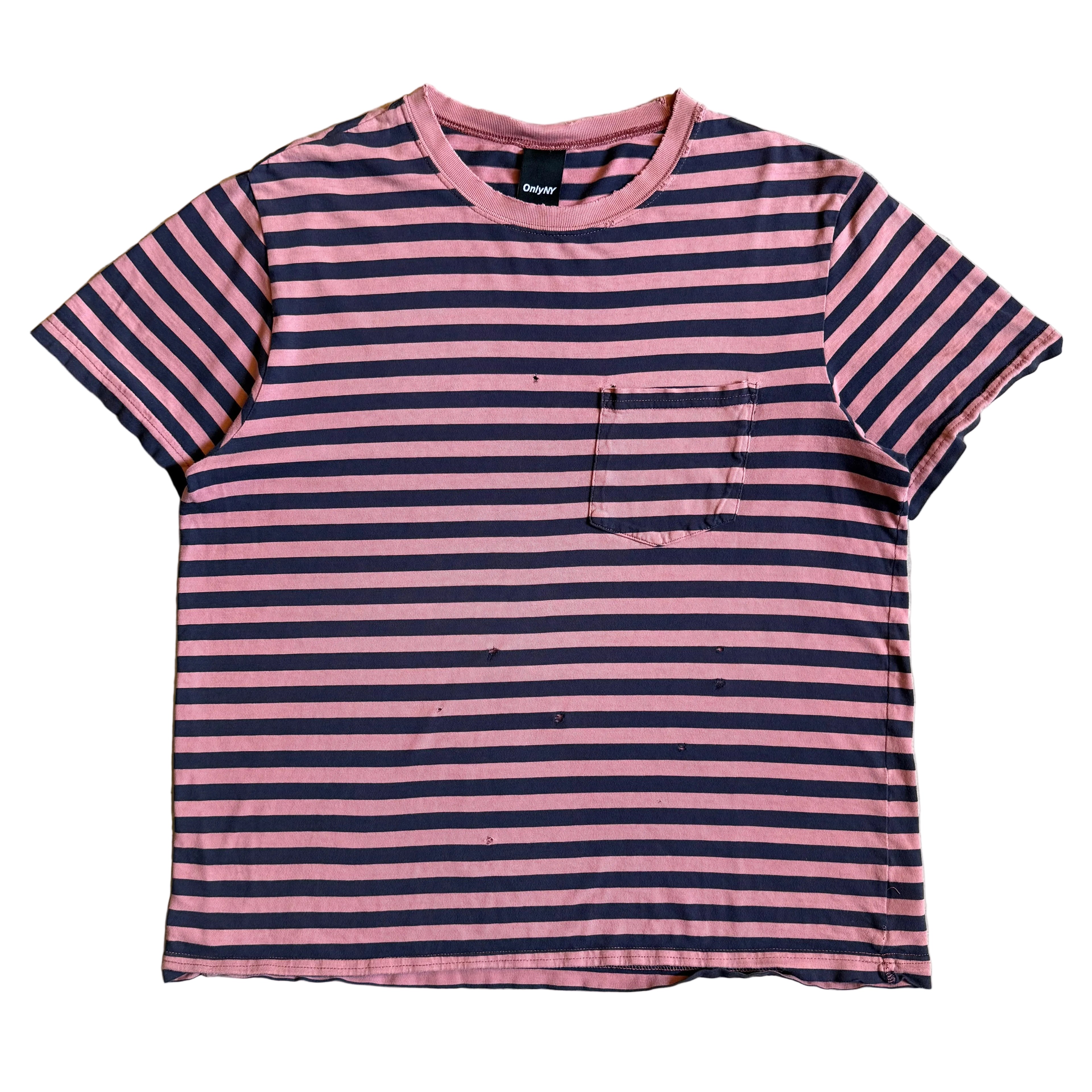 Pink Striped Pocket Tee