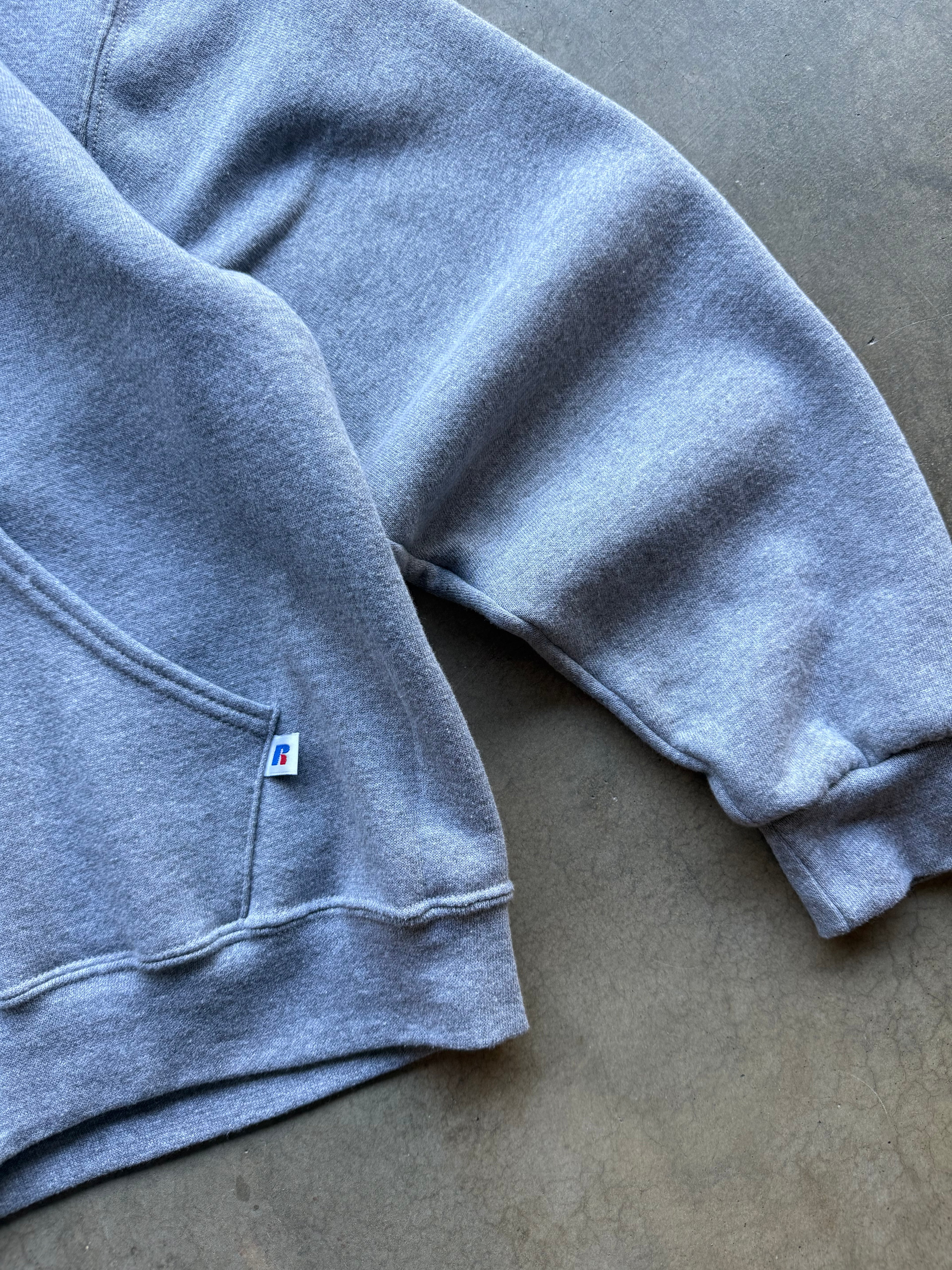 Grey Russell Zip-Up Hoodie