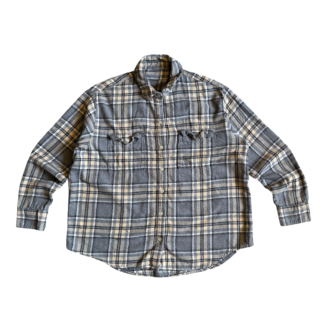 Grey/White Cotton Flannel